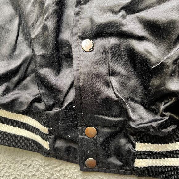 Los Angeles Angels Varsity Jacket Mens XL Black Button Front Hilton - Picture 8 of 16